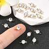 SHEGRACE Brass Pave Cubic Zirconia Flat Round Connector Charms XGRQ2O098-435A-G-5