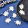 Tibetan Style Antique Silver Alloy Flat Oval Pendant Cabochon Settings LS-TIBEP-M022-20AS-5