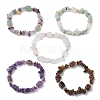 Natural Mixed Stone Chip & Cuboid Beaded Stretch Bracelets for Women BJEW-JB10808-1