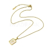 Ion Plating(IP) Rectangle with Initial Letter 304 Stainless Steel Pendant Necklace NJEW-R265-04G-T-3