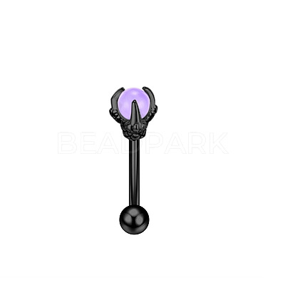 Halloween 304 Stainless Steel Cubic Zirconia Eyebrow Straight Barbell Rings WGE763A-05-1