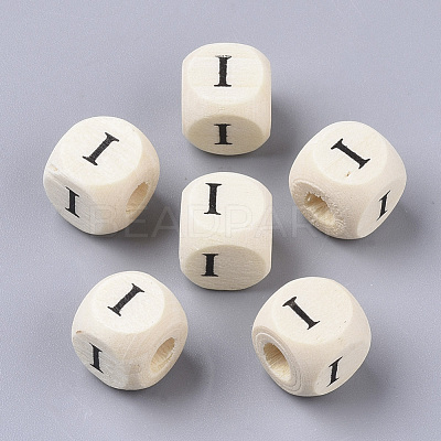 Printed Natural Wood Beads WOOD-T026-001I-1