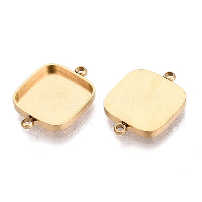 304 Stainless Steel Connector Cabochon Settings STAS-Q113-35G-1