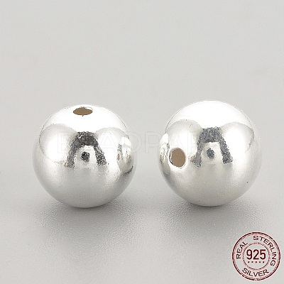 925 Sterling Silver Beads STER-S002-15-4mm-1