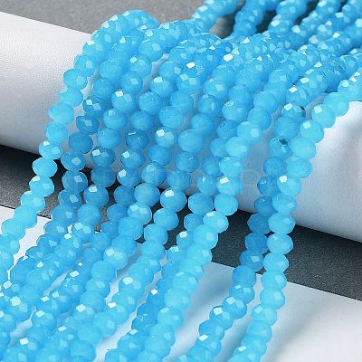 Baking Paint Imitation Jade Glass Bead Strands DGLA-A034-J4MM-A13-1