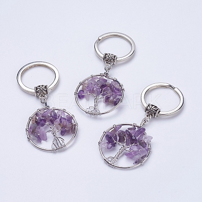 Natural Amethyst Keychain KEYC-E023-03H-1