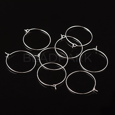 Silver Color Plated Brass Earring Hoops X-EC067-2S-1