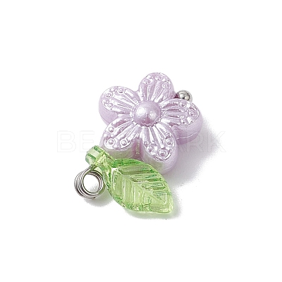 Imitation Pearl Acrylic Pendants PALLOY-JF04335-02-1
