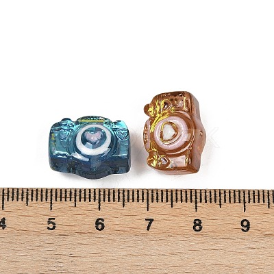 UV Plating Transparent Resin Enamel Beads RESI-L047-22-1