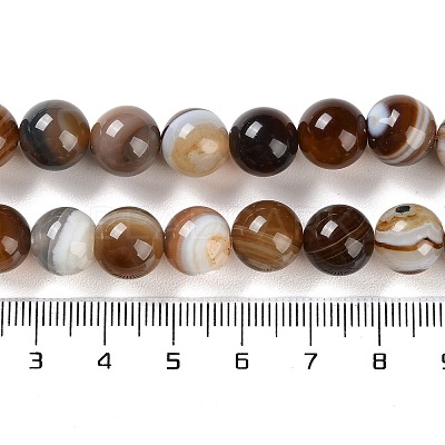 Natural Striped Agate/Banded Agate Beads Strands G-Z060-A01-C10-1