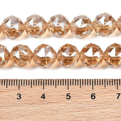 Transparent Electroplate Glass Beads Strands EGLA-N002-34C-B10-1
