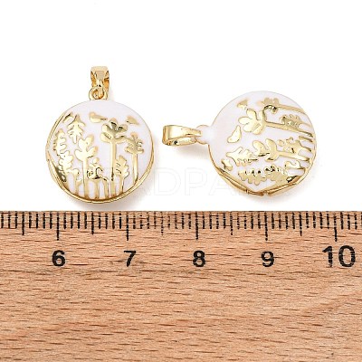 Brass Enamel Locket Pendants KK-G543-01G-01-1