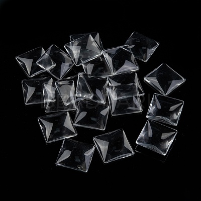 Transparent Glass Square Cabochons GGLA-A001-30mm-1