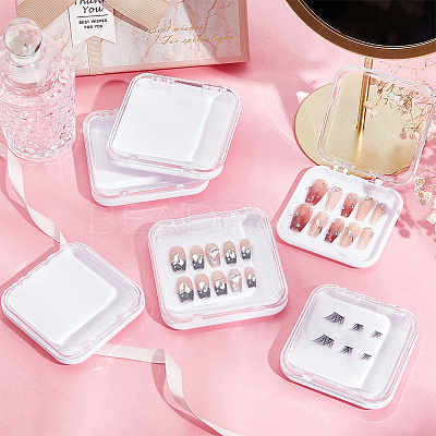 20Pcs Transparent Plastic Nail Art Tool Storage Box CON-BC0007-03C-1