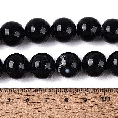 Natural Banded Agate Beads Strands G-Q608-18A-1