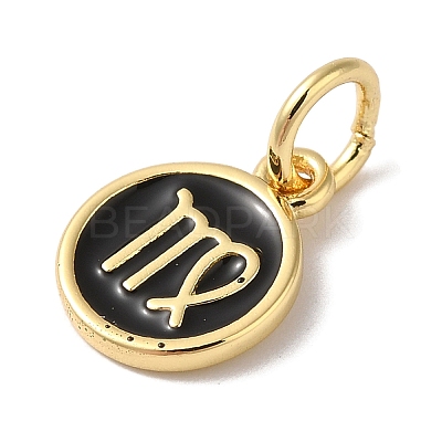 Real 18K Gold Plated Brass Enamel Charms KK-L216-001G-L01-1