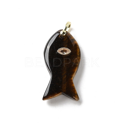 Natural Tiger Eye Pendants G-Z102-02G-01-1
