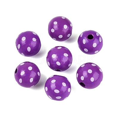 Dyed Natural Wooden Beads WOOD-O005-01E-1