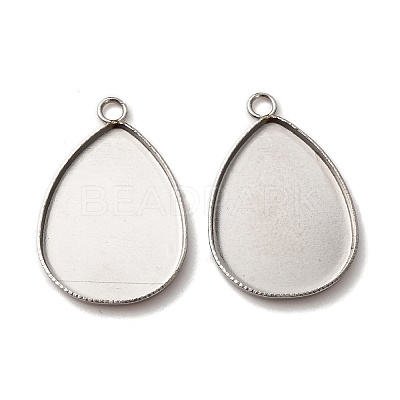 304 Stainless Steel Pendant Cabochon Settings STAS-D379-08B-P-1
