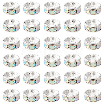 Brass Rhinestone Spacer Beads RB-YW0001-04D-02S-1