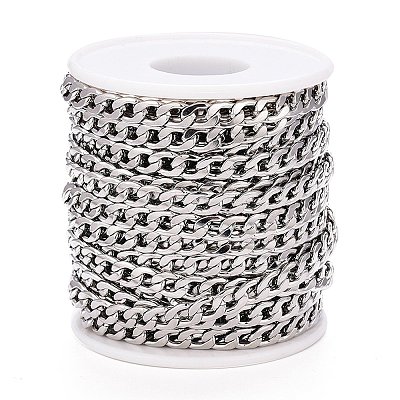 Tarnish Resistant 304 Stainless Steel Cuban Link Chains CHS-M003-13P-D-1