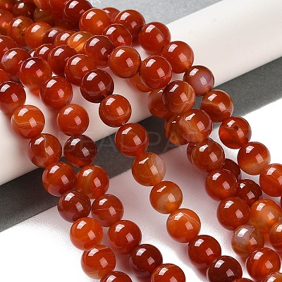 Natural Striped Agate/Banded Agate Beads Strands X-G-Z060-A01-B05-1