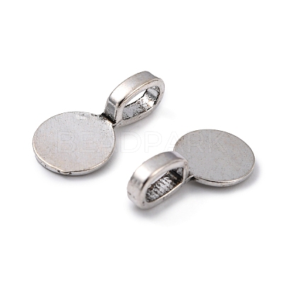 Tibetan Style Alloy Glue On Flat Pad Pendant Bails X-TIBEP-1124-AS-FF-1