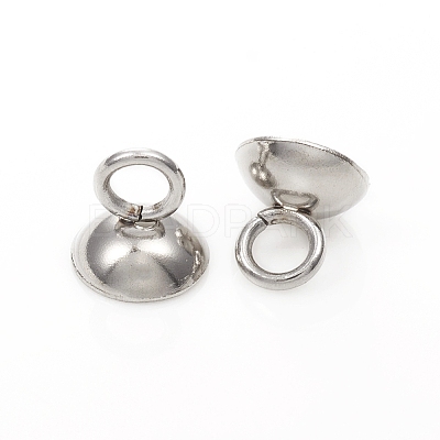 201 Stainless Steel Bead Cap Pendant Bails STAS-G224-24P-03-1