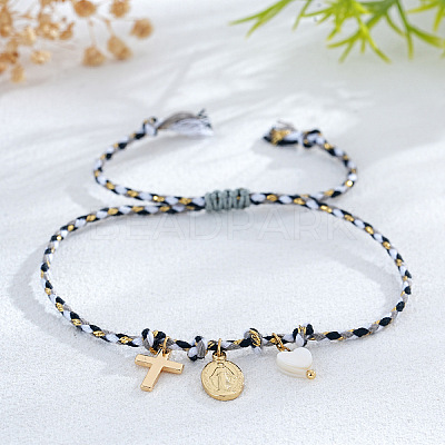 Religion Brass & Natural Shell Charm Bracelets LS-KR4902-9-1
