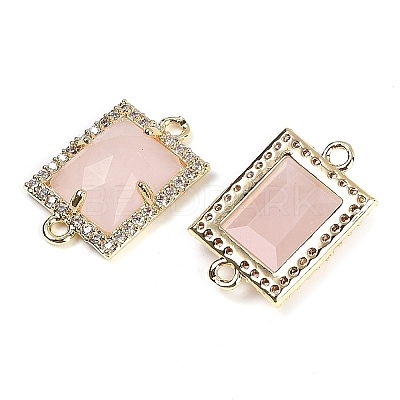 Natural Rose Quartz Faceted Rectangle Links G-I375-07G-09-1