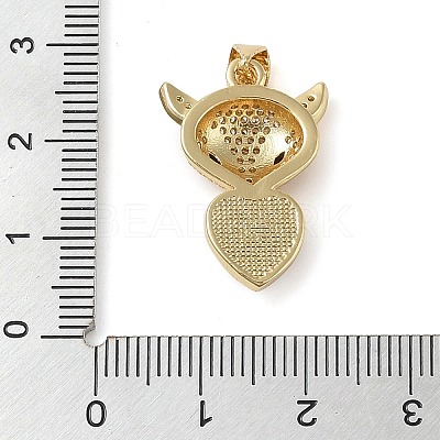 Brass Micro Pave Clear Cubic Zirconia Pendants KK-I712-56B-G-1