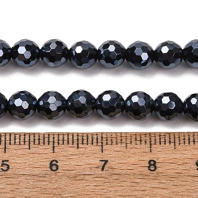 Electroplated Natural Agate Beads Strands G-B191-A07-6mm-18-1