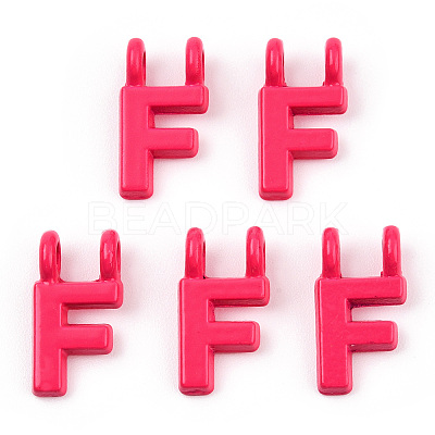 Rack Plating Spray Painted Alloy 2-Loop Link Pendants PALLOY-N176-01F-1
