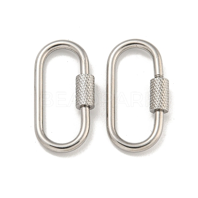 Non-Tarnish 304 Stainless Steel Screw Carabiner Lock Charms STAS-C092-04E-P-1