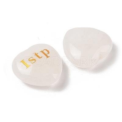 Natural Quartz Crystal Heart Engraving MBTI Figurines Statues for Home Office Desk Decorations G-K353-05E-1