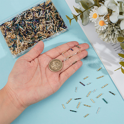 1998Pcs 9 Style Glass Twisted Bugle Beads SEED-PH0001-38-1