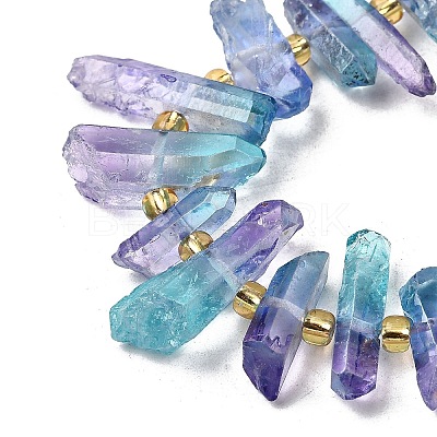 Electroplated Natural Quartz Crystal Beads Strands G-F800-D15-1