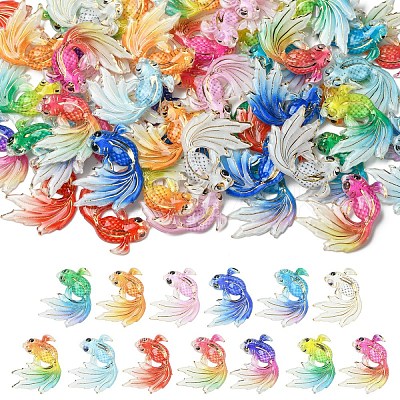 10Pcs UV Printing Acrylic Pendants TACR-YW0003-22A-1
