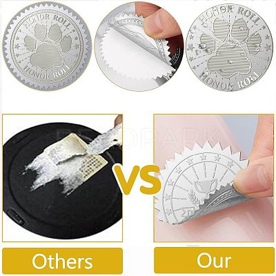 34 Sheets Silver Foil Embossed PET Picture Sticker DIY-WH0528-024-1