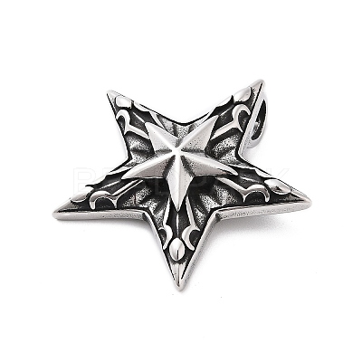 Retro 304 Stainless Steel Pendants STAS-Z095-01AS-1