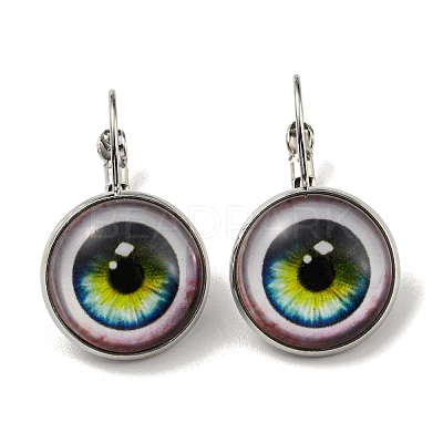 Eye Glass Leverback Earrings with Brass Earring Pins EJEW-Q798-01I-1