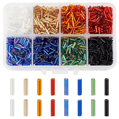 Glass Bugle Beads Sets SEED-PH0008-03-1