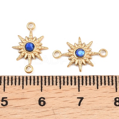304 Stainless Steel Micro Pave Cubic Zirconia Connector Charm ZIRC-F147-02G-02-1