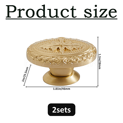 Oval Brass Wooden Box Pull Handle FIND-WH0817-193G-1