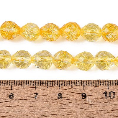 Crackle Transparent Glass Beads Strands GLAA-N068-04A-06-1