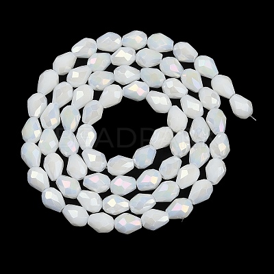 Opaque Solid Color Electroplate Glass Beads Strands EGLA-N013-P8mm-B02-1