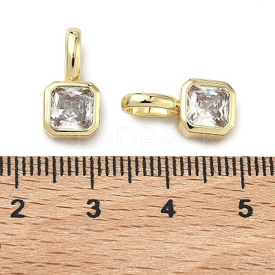 Brass Micro Pave Cubic Zirconia Charms KK-G555-21G-01-1