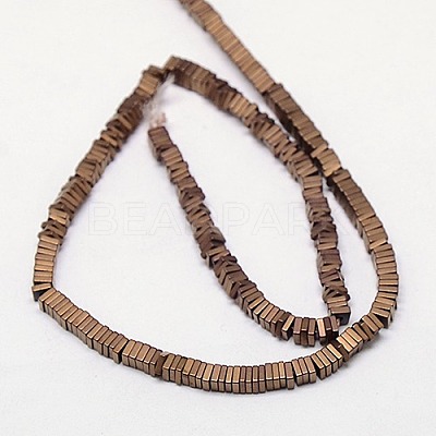 Electroplate Non-magnetic Synthetic Hematite Heishi Beads Strands G-J171B-4x4mm-05-1