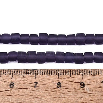 Transparent Frosted Glass Beads Strands GLAA-N072-01A-A15-1