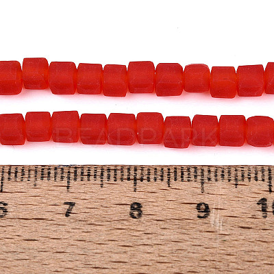 Transparent Frosted Glass Beads Strands GLAA-N072-01A-A07-1